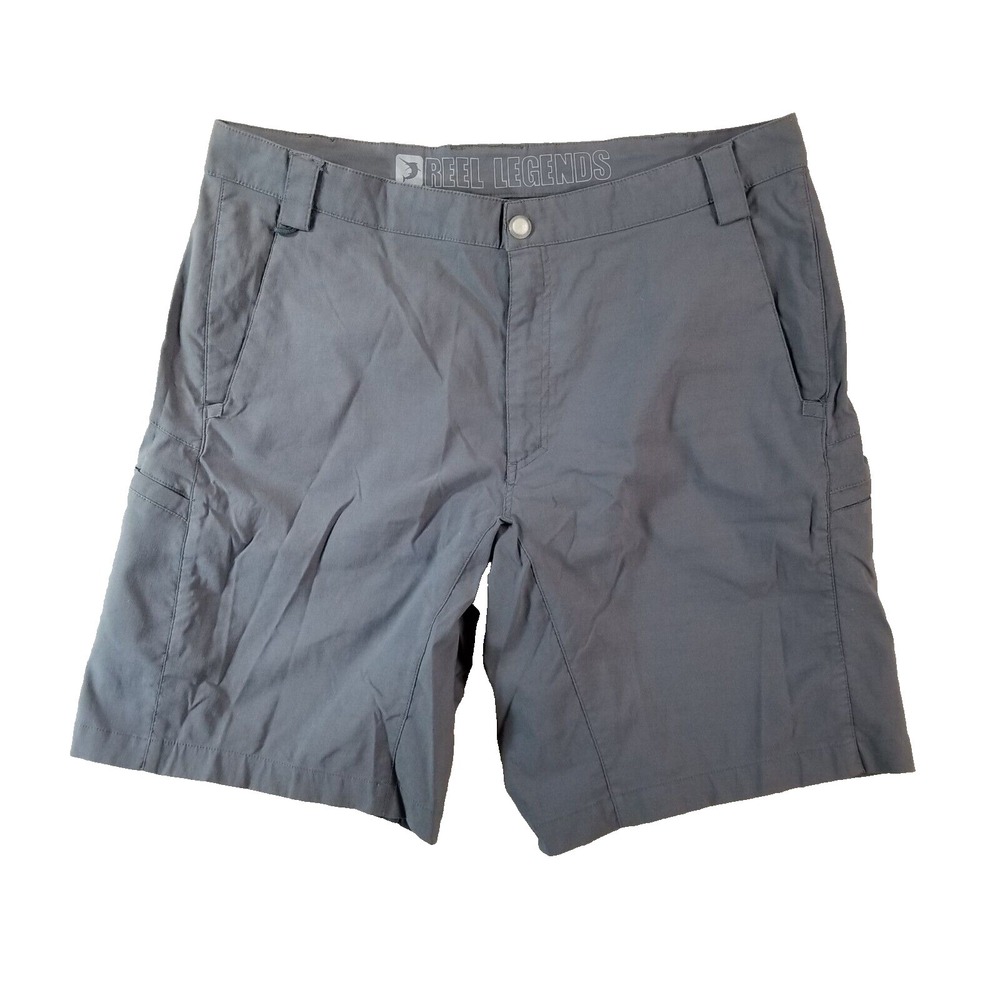 Reel Legends hiking shorts men's 40x10 Gray flex Dri-Fit Outdoor fishing